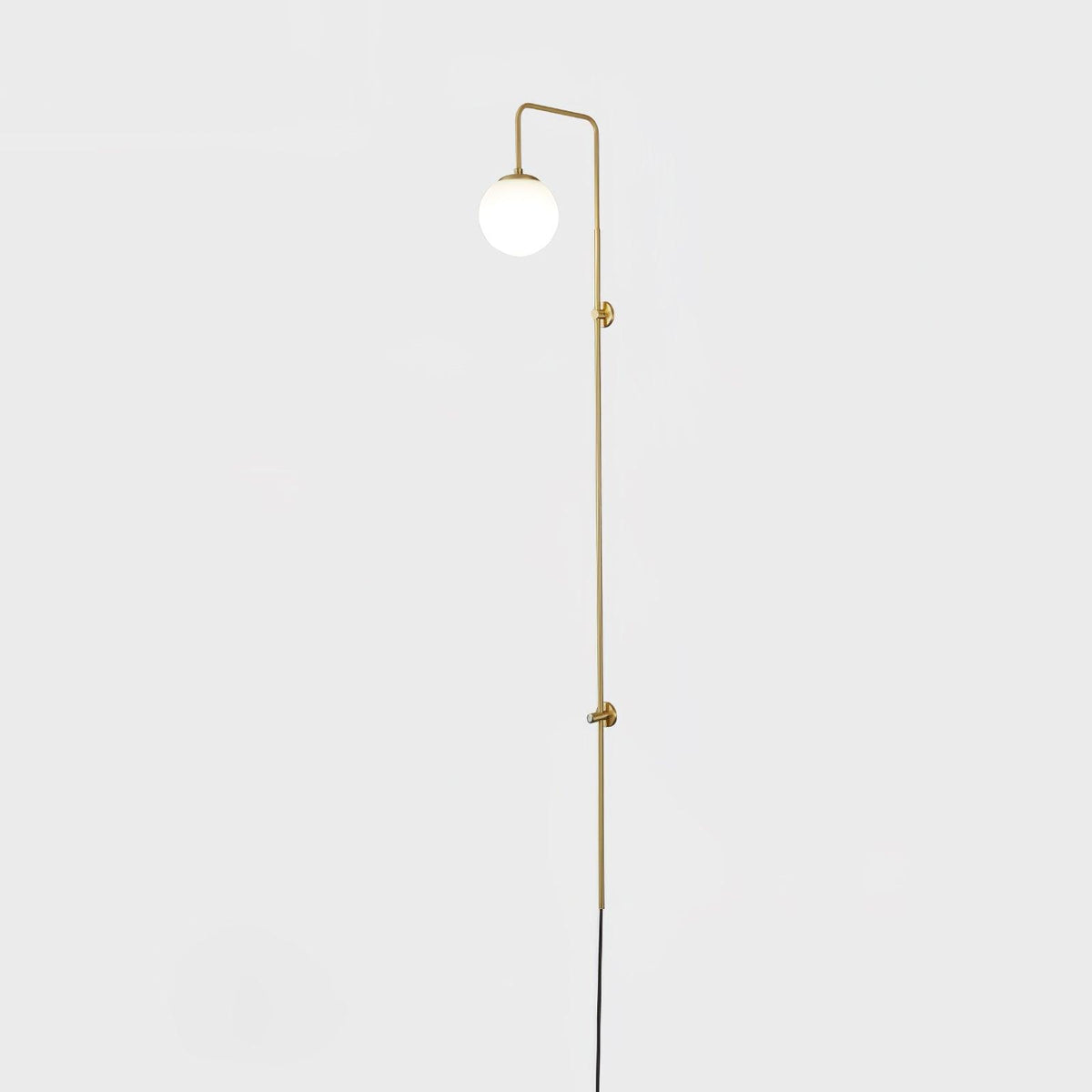 Globe Brass Plug-in Wall Sconce ? 5.9″ x H 63.9″ / Dia 15cm x H 160cm / Gold & White / US Plug Wall lamp