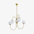 Gooseneck Chandelier ? 30″ x H 27.6″ / Dia 76cm x H 70cm / Gold & White Chandelier