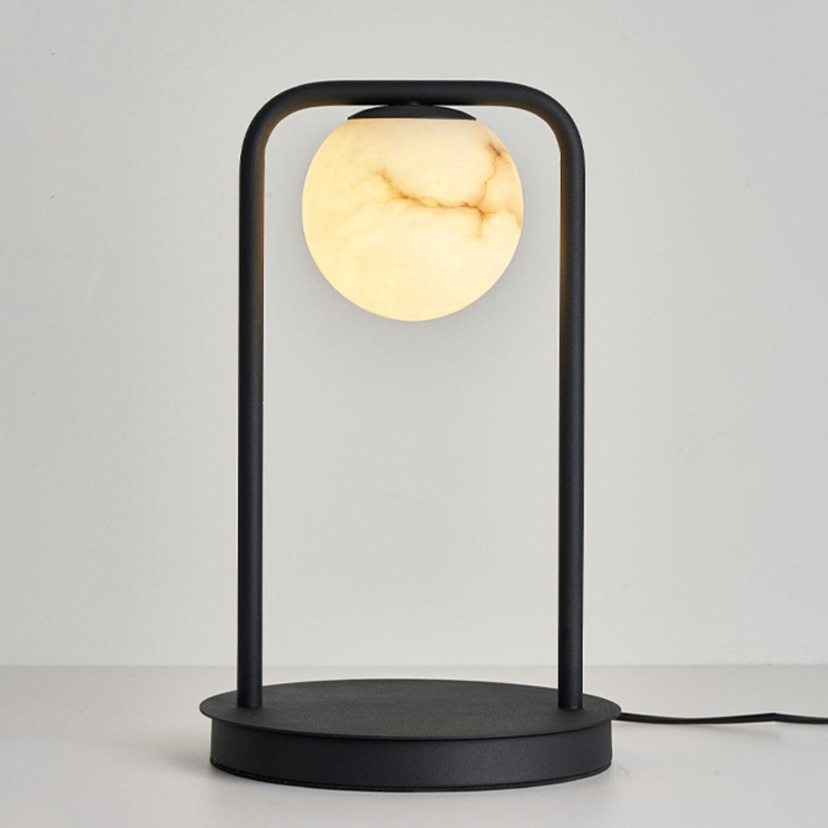 Rebirth Table Lamp Dia 7.9″ x H 14.9″ / ∅ 20cm x H 38cm / Black & White Alabaster / US plug Table lamp