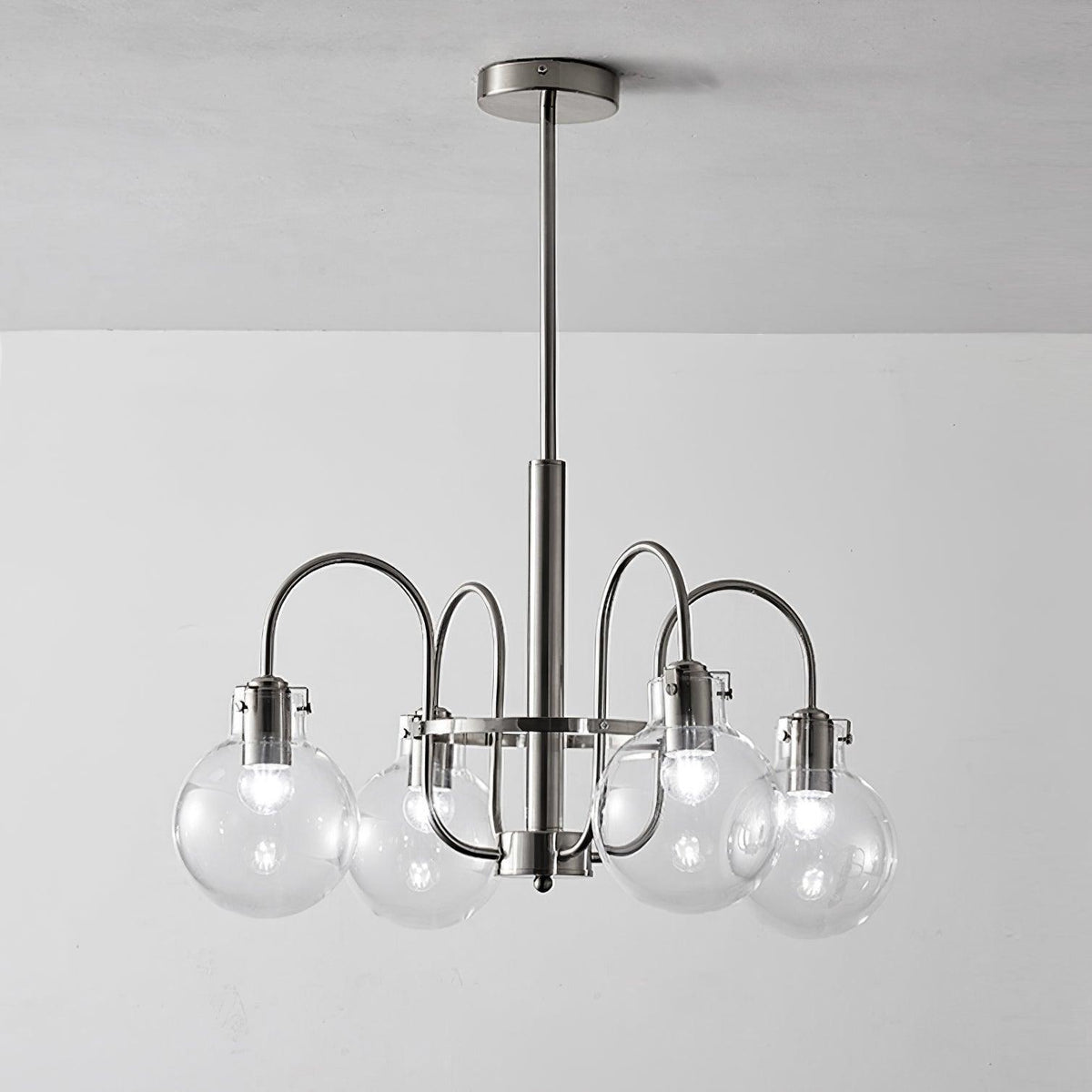 Hansford Chandelier 4 heads ∅ 25.6″ x H 15″ / Dia 65cm x H 38cm / Chrome Chandelier