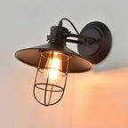 Harbour Industrial Wall Light ? 10.6″ x H 9.8″ / Dia 27cm x H 25cm / Black & Clear glass Wall lamp