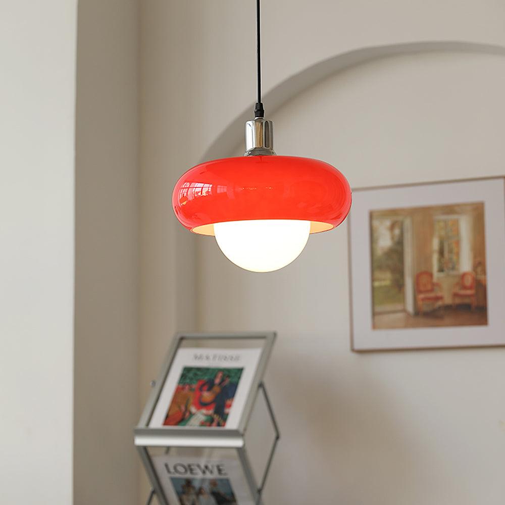 Harvey Pendant Lamp ? 11″ x H 8.2″ / Dia 28cm x H 21cm / Chrome & Red Pendant light