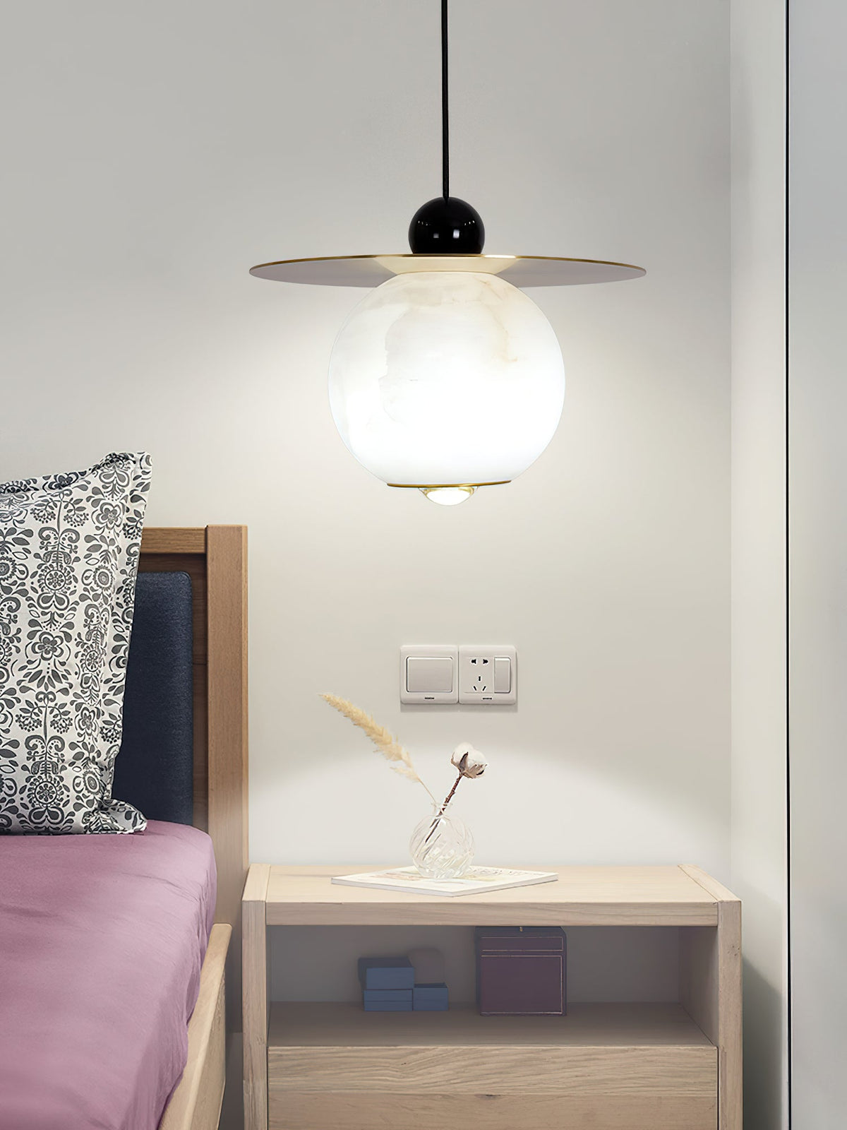 Helios Cord Alabaster Pendant Light