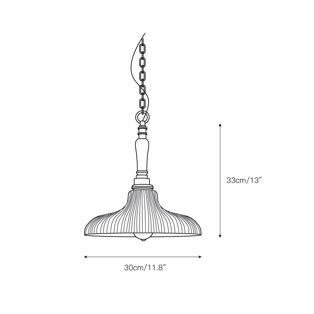 Holophane Glass Pendant Light
