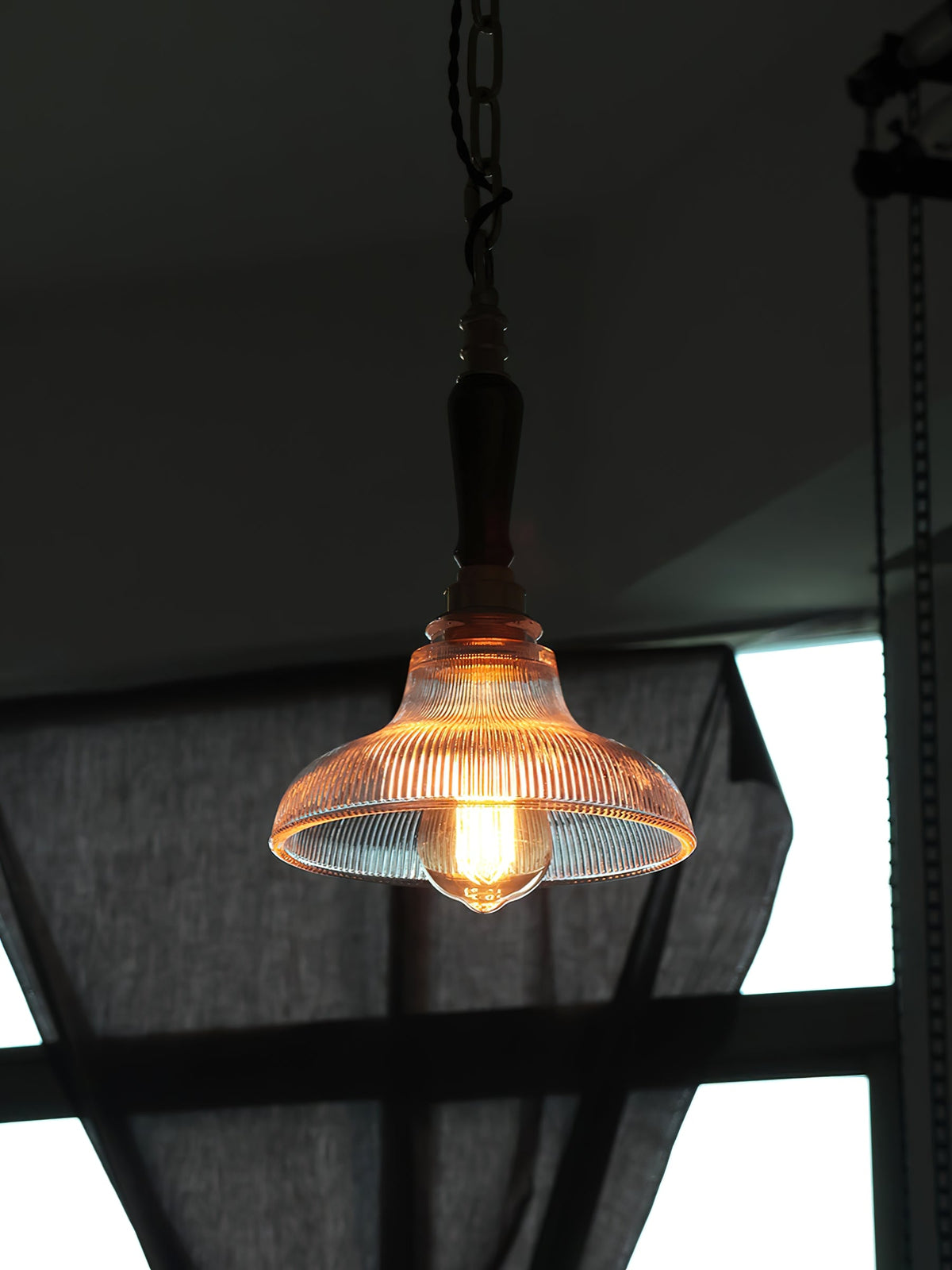 Holophane Glass Pendant Light
