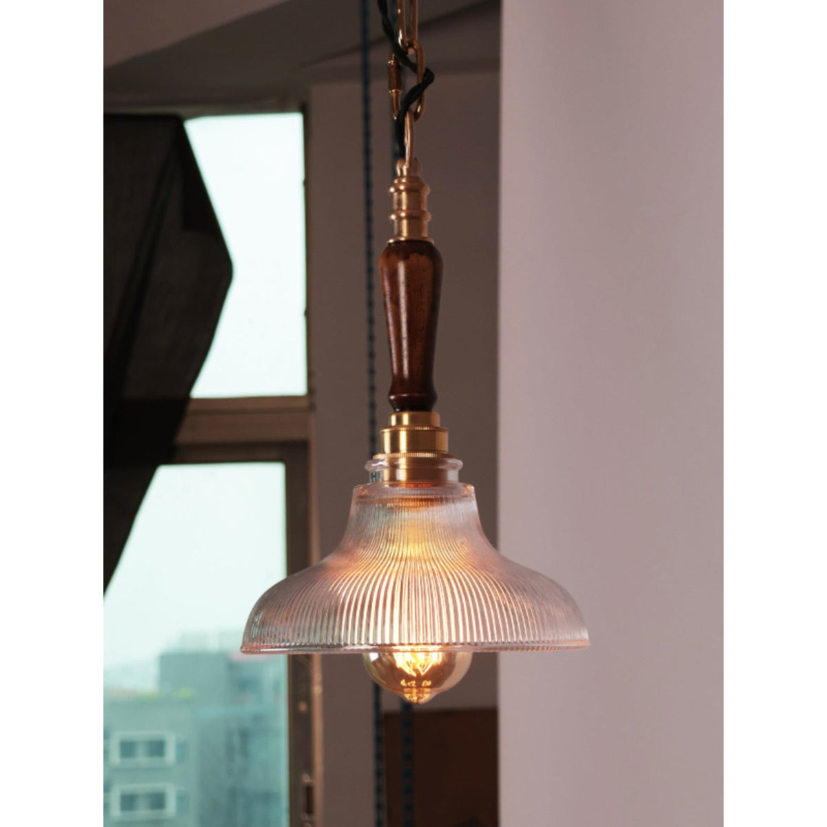 Holophane Glass Pendant Light
