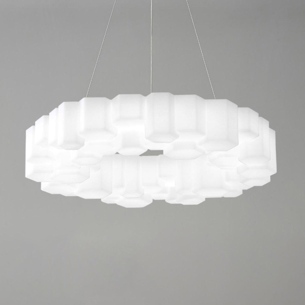 Honeycomb Chandelier ? 19.7″ x H 5.9″ / Dia 50cm x H 15cm / White / Cool White Chandelier