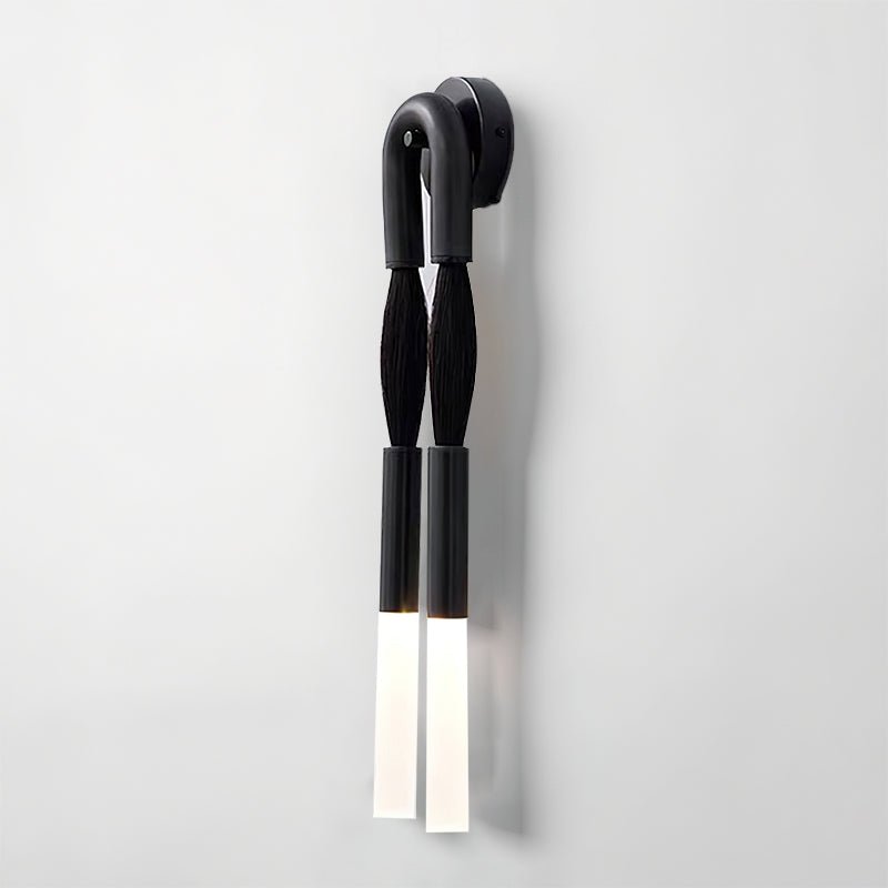 Horsehair Wall Lamp ? 6.3″ x H 25.6″ / Dia 16cm x H 65cm / Black / 1 Piece Wall lamp