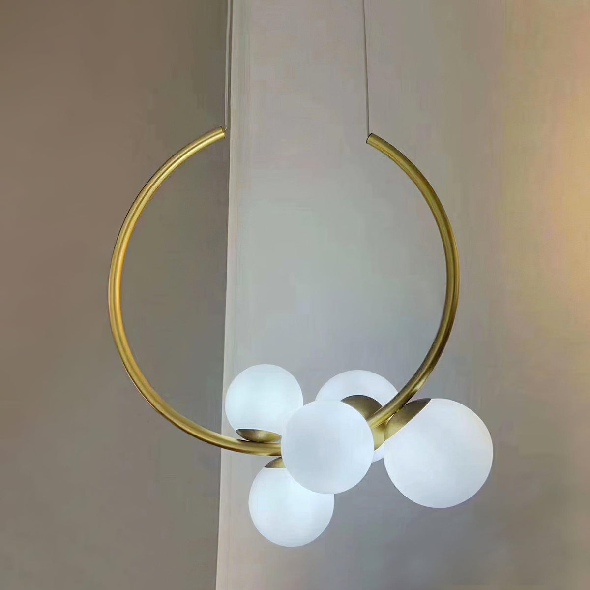 Glass Bubble Pendant Light ∅ 18.9″ x H 20.9″ / Dia 48cm x H 53cm / Gold Pendant light