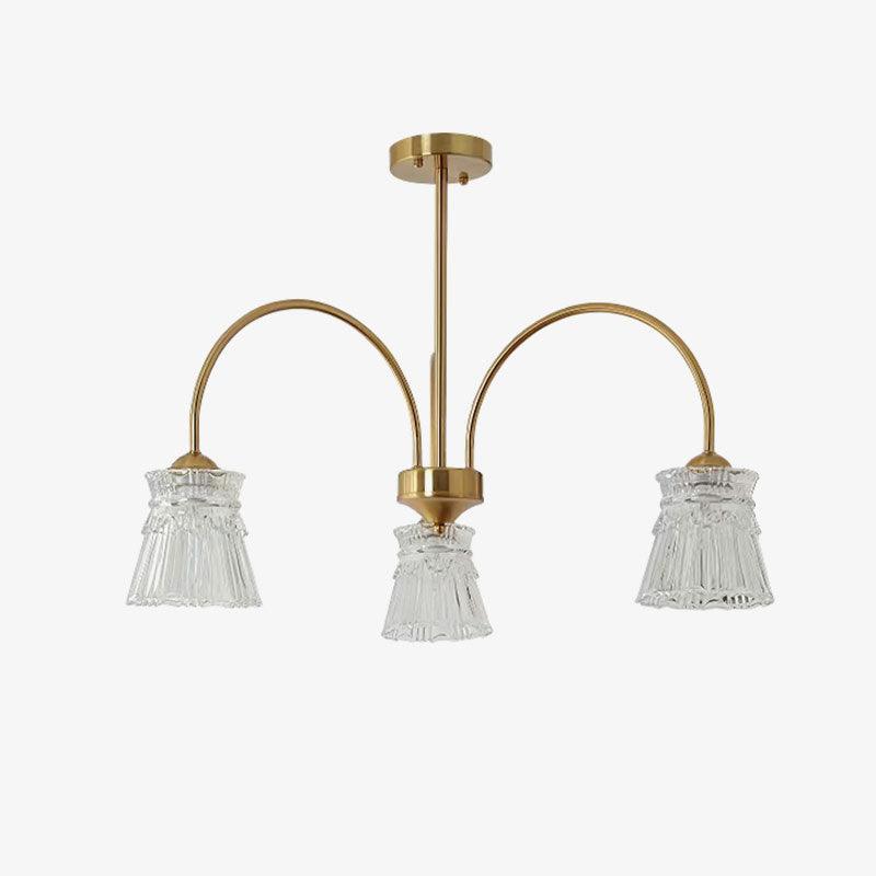 Ice Cream Crystal Chandeliers 3 Heads ? 19.6″x H 20″ / Dia 50cm x H 51cm / Brass / Clear Chandelier