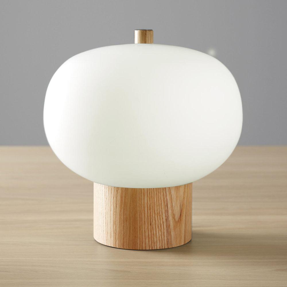 Ilargi Table Lamp ∅ 12.5″ x H 11.8″ / Dia 32cm x H 30cm / Wood color / US Plug Table lamp