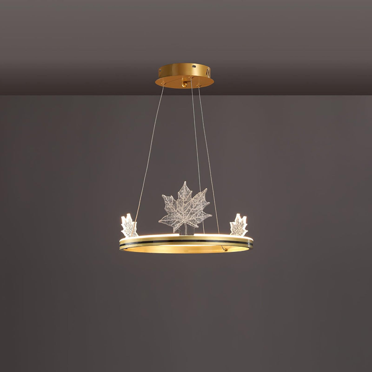 Ion Leaf Chandelier ∅ 15.7″ x H 7″ / Dia 40cm x H 18cm / Gold / Warm White Chandelier