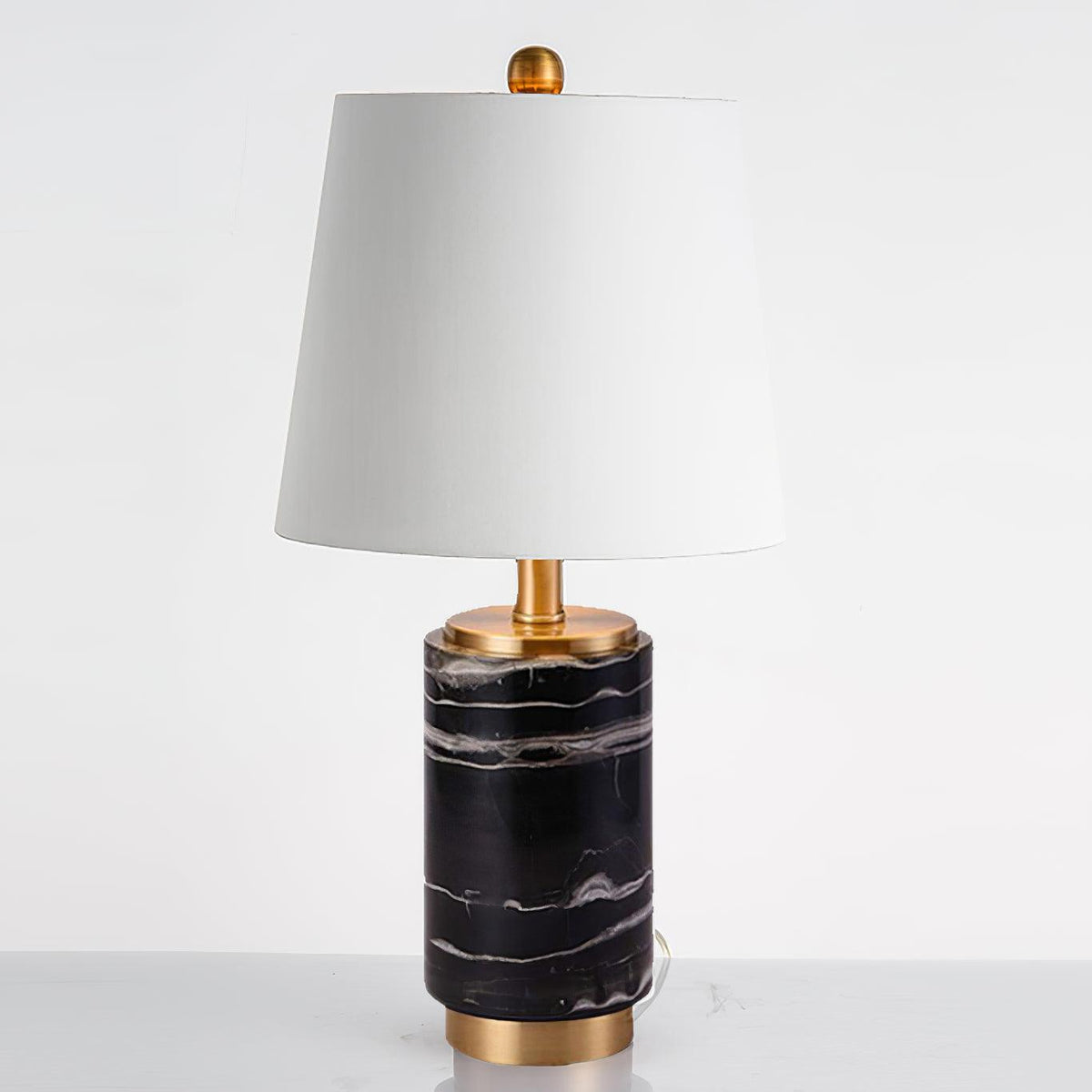 Joan Marble Table Lamp ∅ 11″ x H 20.8″/ Dia 28cm x H 53cm / Black Marble / US plug Table lamp