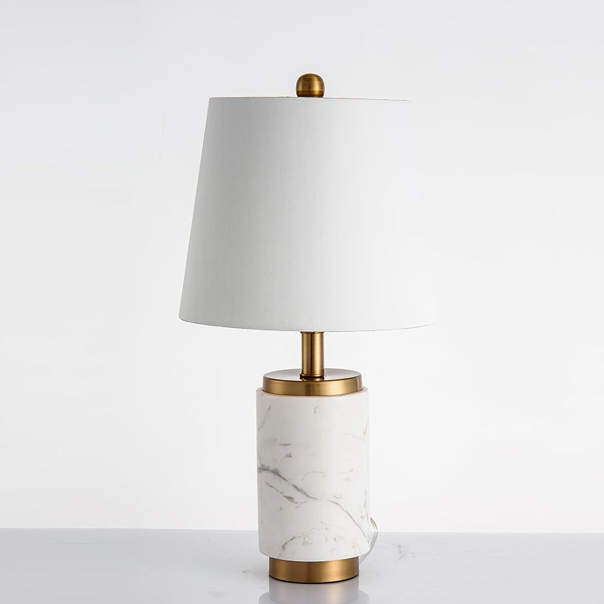 Joan Marble Table Lamp ∅ 11″ x H 20.8″/ Dia 28cm x H 53cm / White Marble / US plug Table lamp