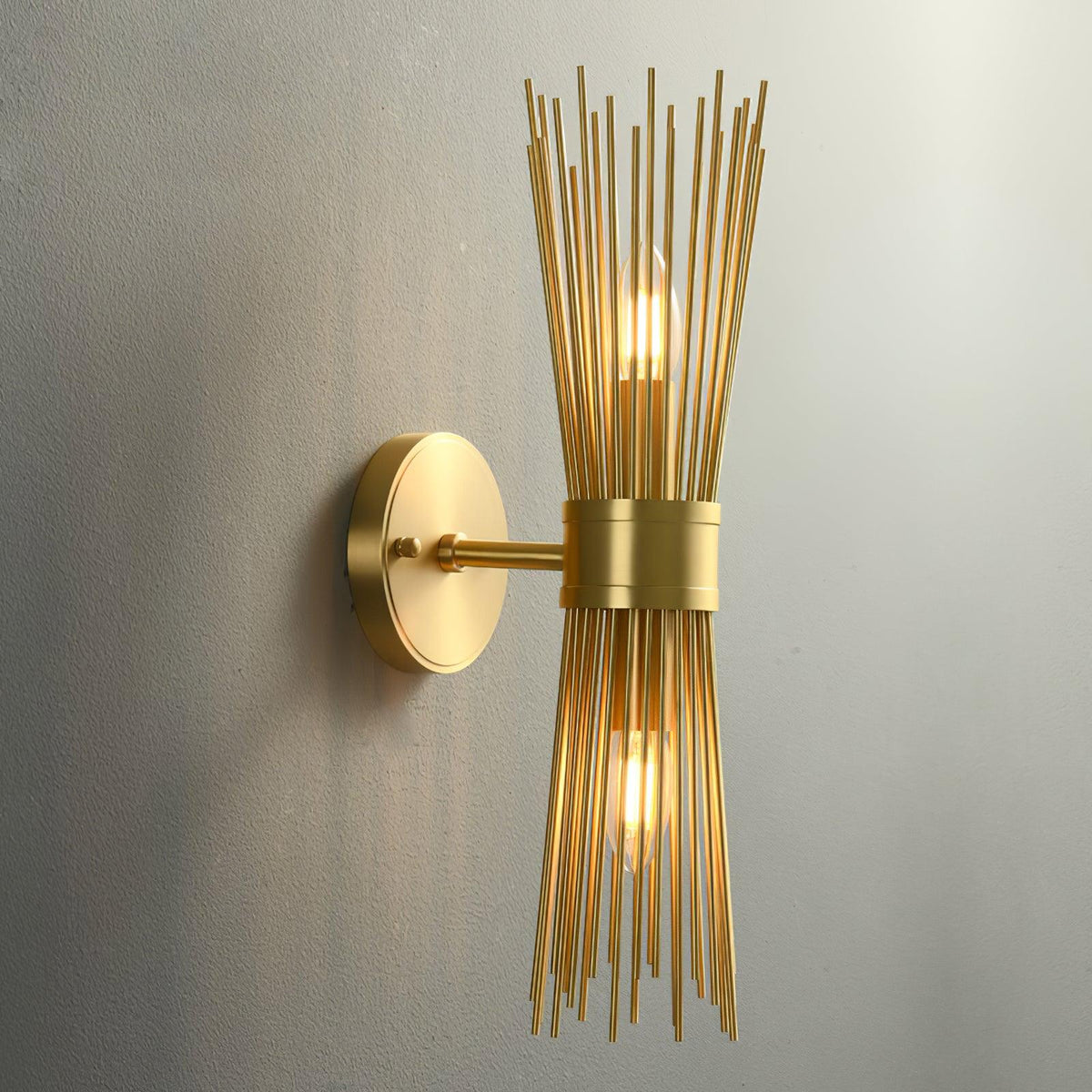 Jovenko Candle Wall Light ? 3.9″ x H 17.5″ / Dia 10cm x H 44.5cm / Brass Wall lamp