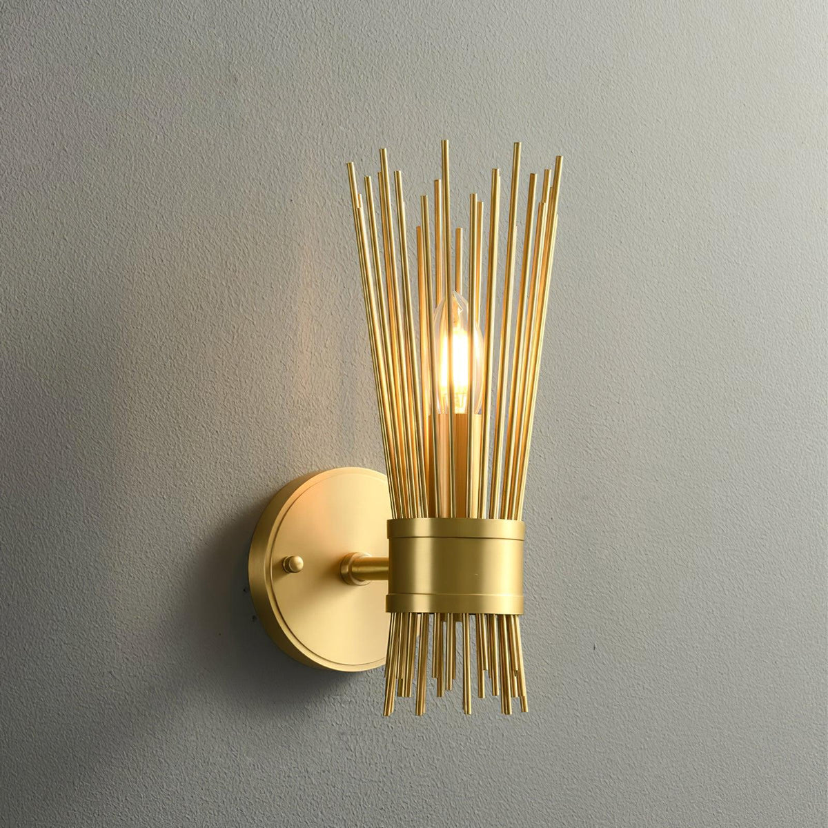Jovenko Candle Wall Light ? 3.9″ x H 11.6″ / Dia 10cm x H 29.5cm / Brass Wall lamp