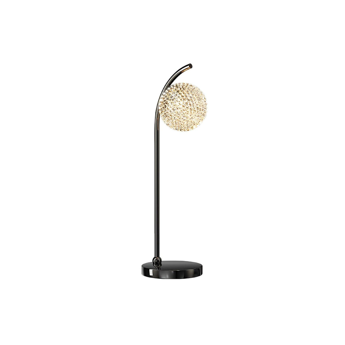 Ksovv Crystal Table Lamp ∅ 5.5″ x H 18.9″ / Dia 14cm x H 48cm / Black & Clear / US Plug Table lamp