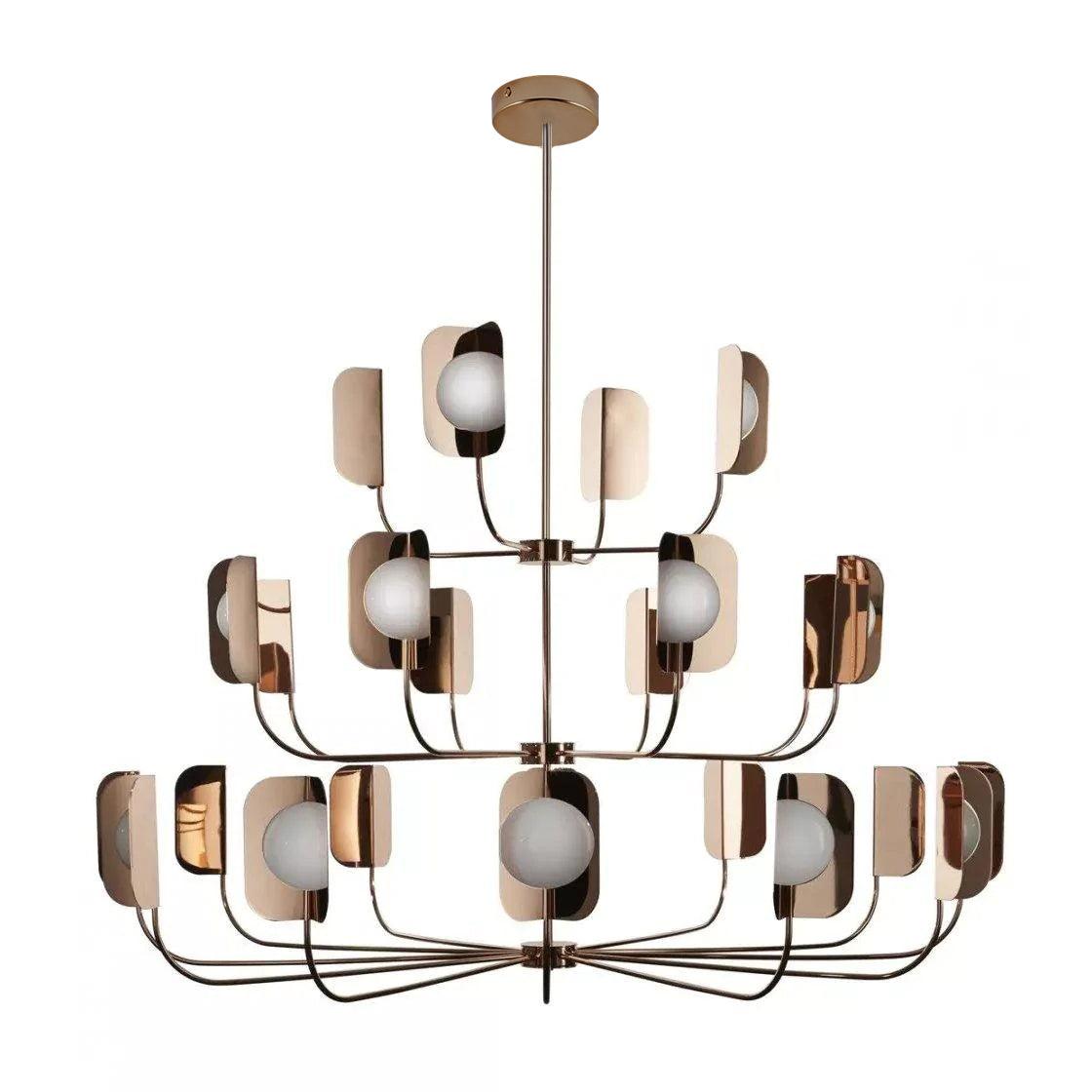 LEAF Chandelier 24heads ? 55″ x H 55″ / Dia 140cm x H 140cm / Rose gold Chandelier