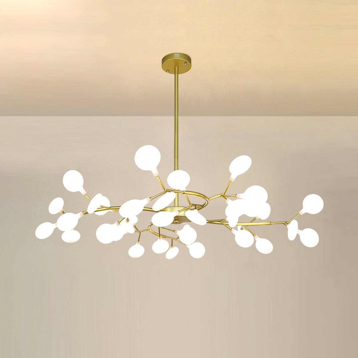 LED Firefly Sputnik Chandelier 45 heads ? 32.7″ x H 13.8″ / Dia 83 cm x H 35 cm / Gold + White Chandelier
