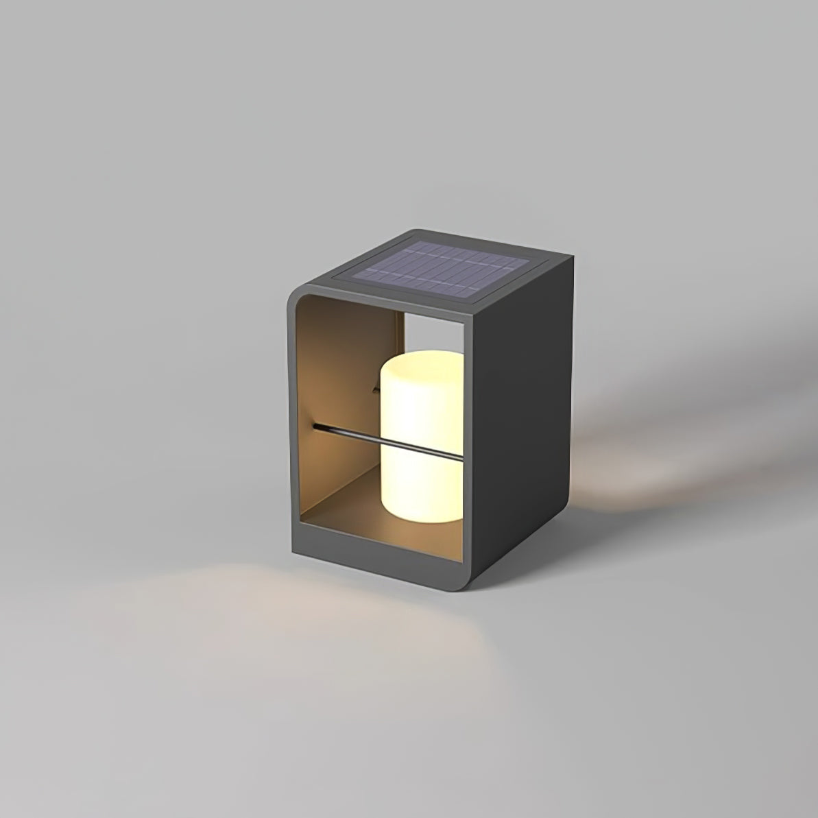 Lantern Garden Solar Outdoor Light ? 7.9″ x H 11.8″ / Dia 20cm x H 30cm / Black & White / Warm Light Table lamp