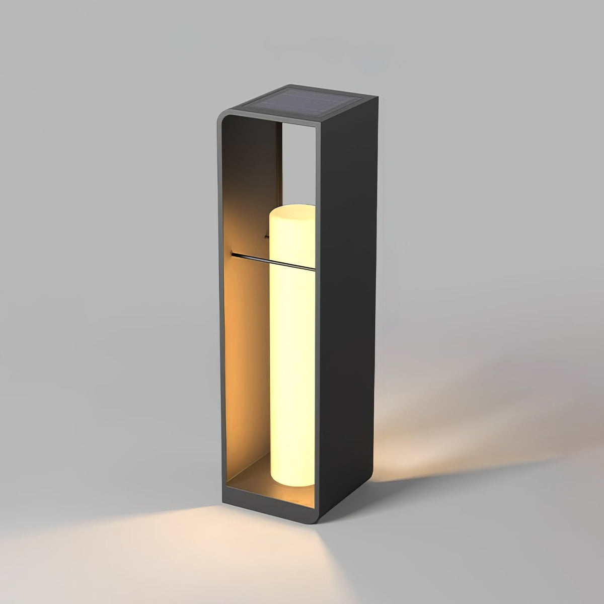 Lantern Garden Solar Outdoor Light ? 7.9″ x H 29.5″ / Dia 20cm x H 75cm / Black & White / Warm Light Table lamp