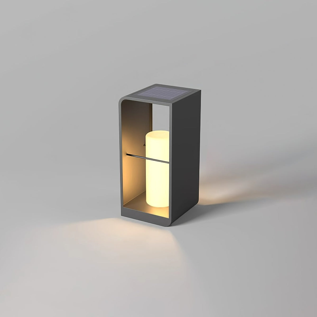 Lantern Garden Solar Outdoor Light ? 7.9″ x H 17.7″ / Dia 20cm x H 45cm / Black & White / Warm Light Table lamp