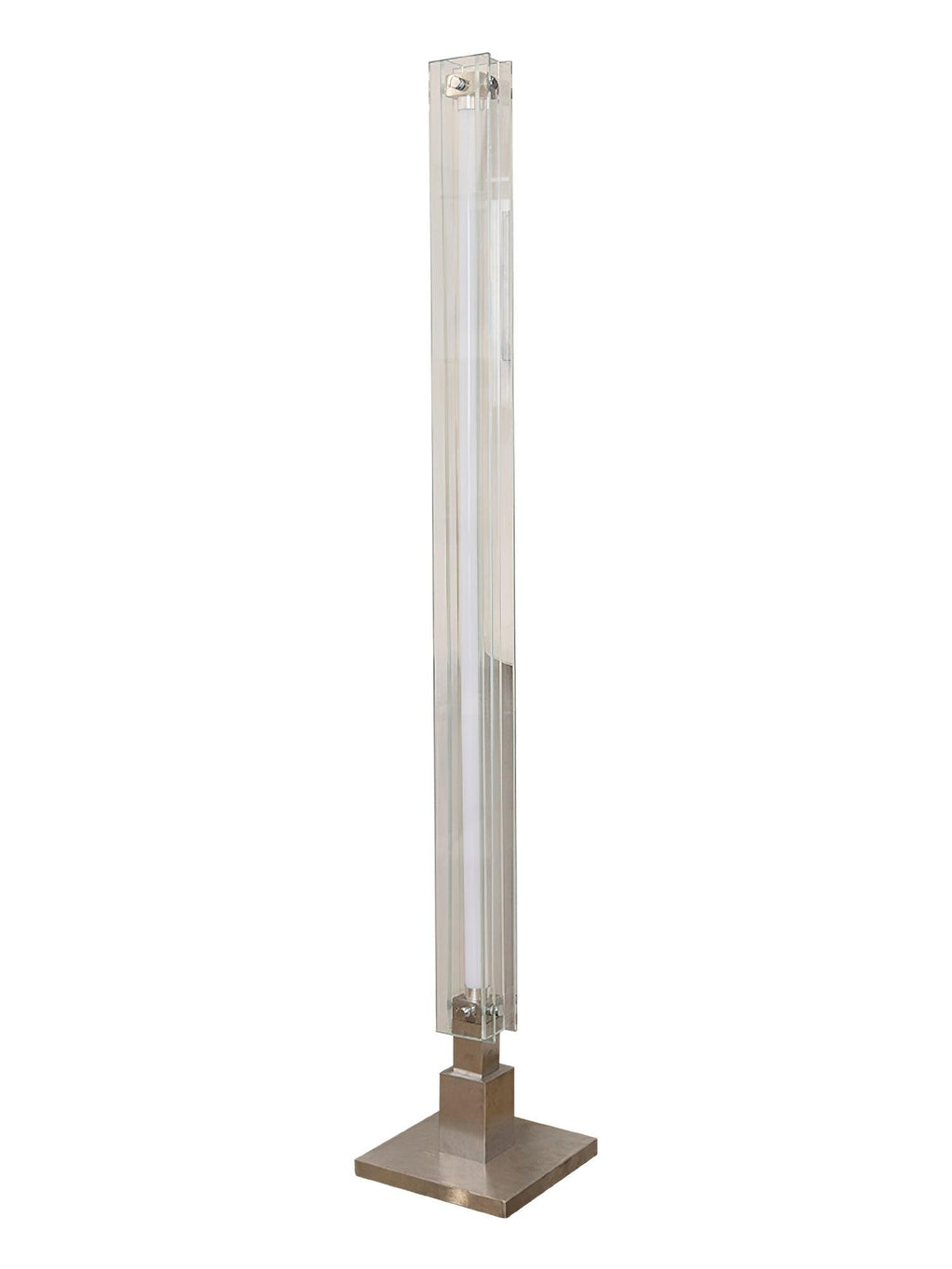 Lampadaire Floor Lamp L 9.8″ x W 9.8″ x H 62.9″ / L 25cm x W 25cm x H 160cm / Chrome & Transparent / US Plug Floor lamp