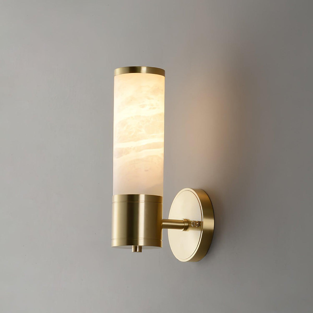 Lampatron Alabaster Wall Lamp ? 3.1″ x H 9.4″ / Dia 8cm x H 24cm / Gold & White Wall lamp