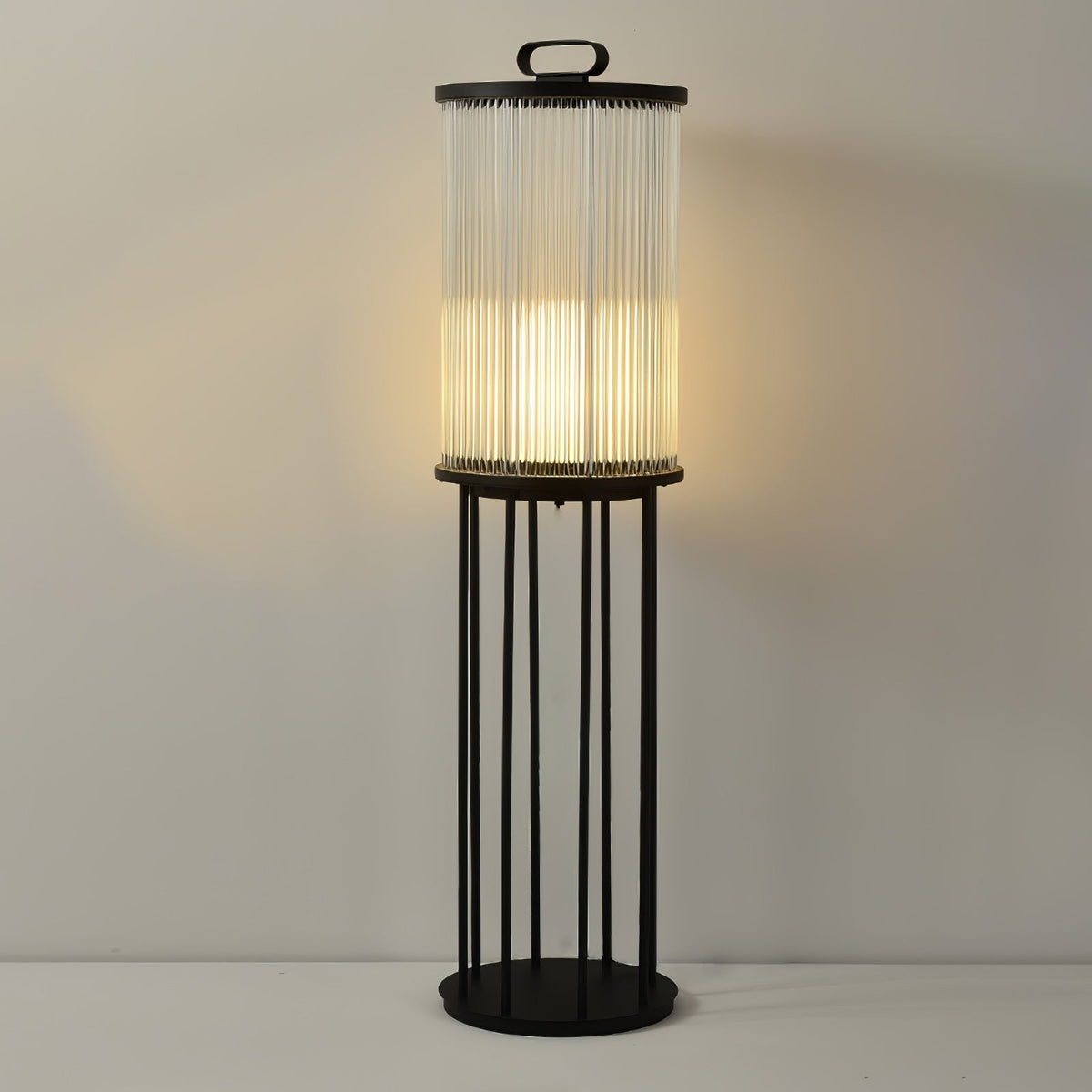 Lantern Garden Outdoor Light ∅ 11.8″ x H 47.2″ / Dia 30cm x H 120cm / Black & Clear / Warm Light Floor lamp