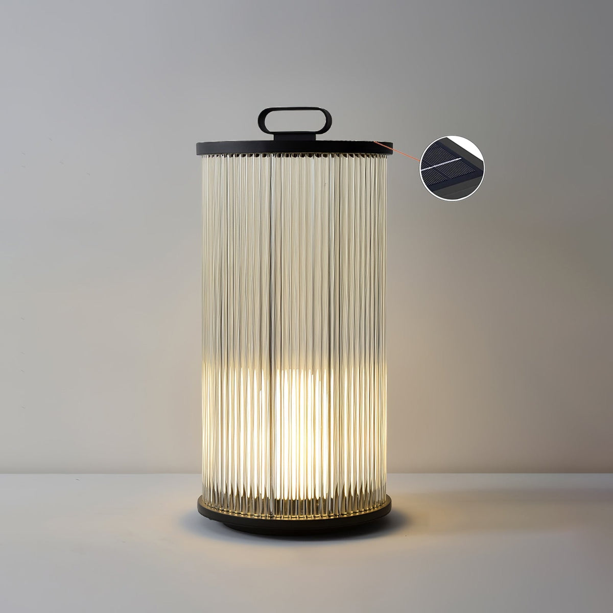 Lantern Garden Solar Outdoor Light ? 11.8″ x H 23.6″ / Dia 30cm x H 60cm / Black & Clear / Warm Light Floor lamp