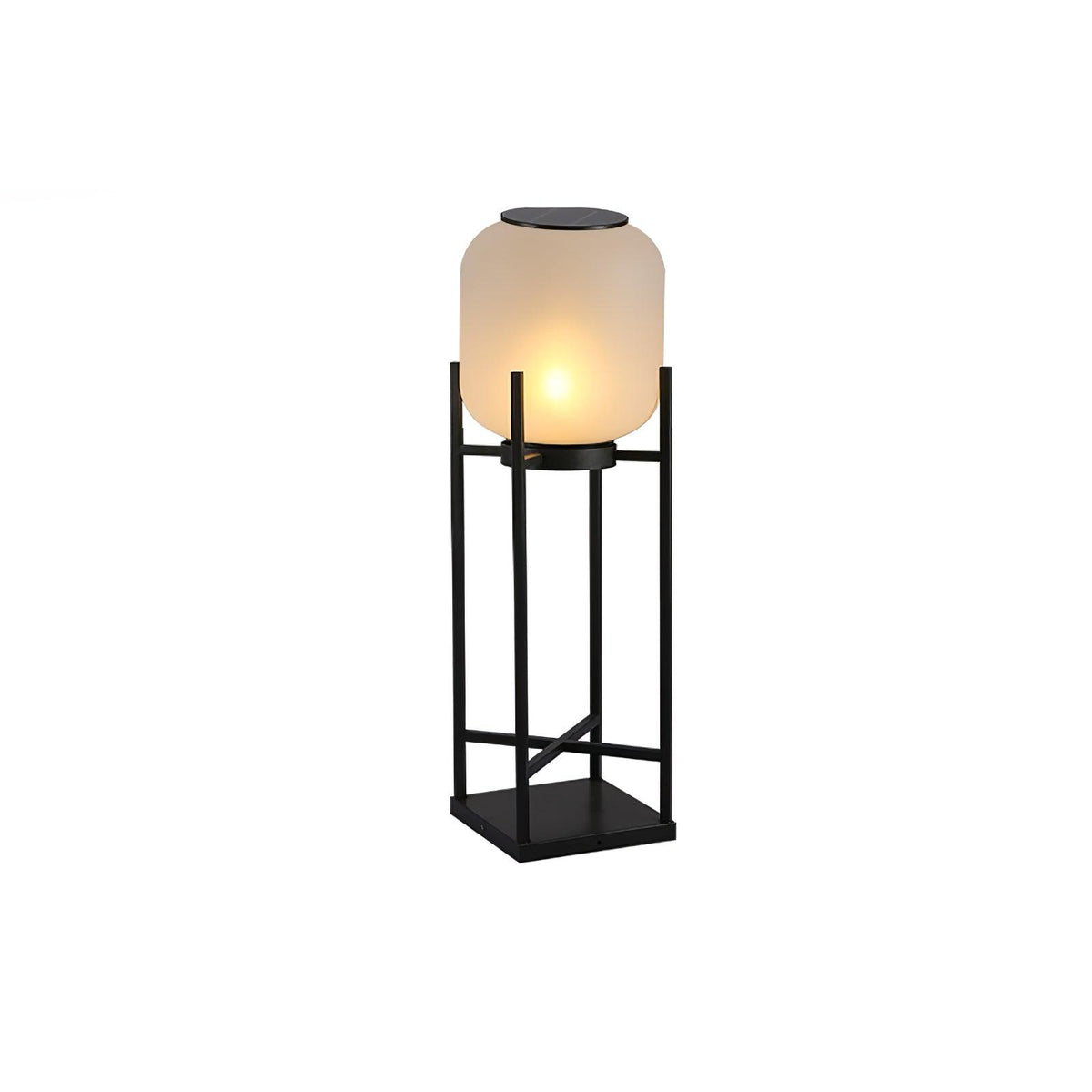 Lantern Outdoor Floor Lamp ∅ 11.8″ x W 11.8″ x H 29.5″ / Dia 30cm x W 30cm x H 75cm / Model B: Solar-Powered Version