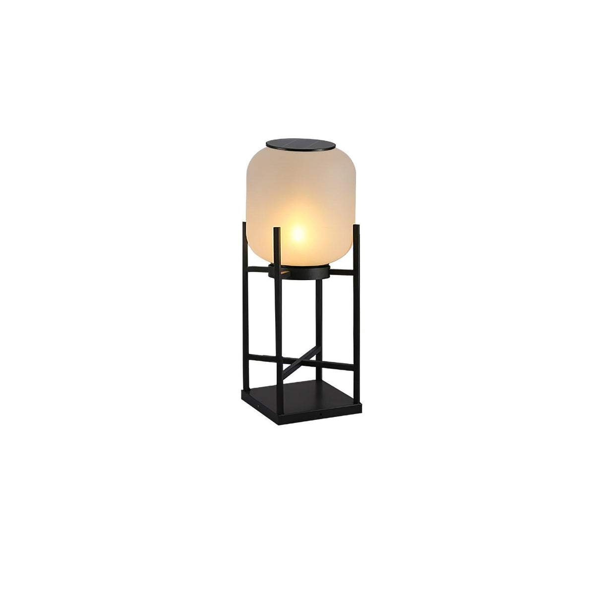 Lantern Outdoor Floor Lamp ∅ 11.8″ x W 11.8″ x H 18.9″ / Dia 30cm x W 30cm x H 48cm / Model B: Solar-Powered Version