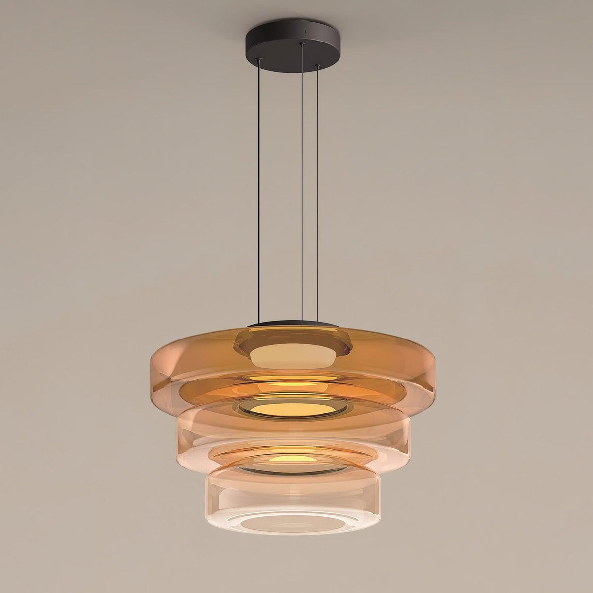Levels Series Pendant Light Three layer ? 17.7″ x H 13″ / Dia 45cm x H 33cm / Orange / Warm Light Pendant light