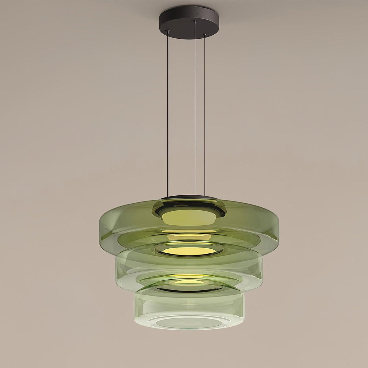 Levels Series Pendant Light Three layer ? 17.7″ x H 13″ / Dia 45cm x H 33cm / Green / Warm Light Pendant light