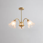 Lily Chandelier 3 heads ? 21.7″ x H 8.7″ / Dia 55cm x H 22cm / Gold + clear 灯具