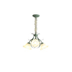 Lily of the Valley Flower Chandelier 3 heads ? 20.9″ x H 12.6″ / Dia 53cm x H 32cm / Green & White / Acrylic Chandelier