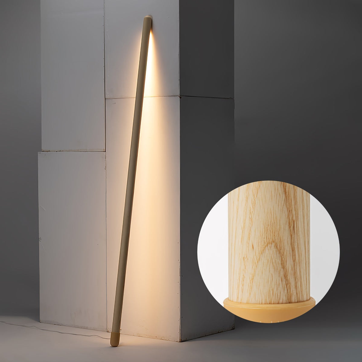 Line Assist Ambience Floor Lamp ? 1.2″ x H 53.1″ / Dia 3cm x H 135cm / Ash wood color / US Plug Floor lamp