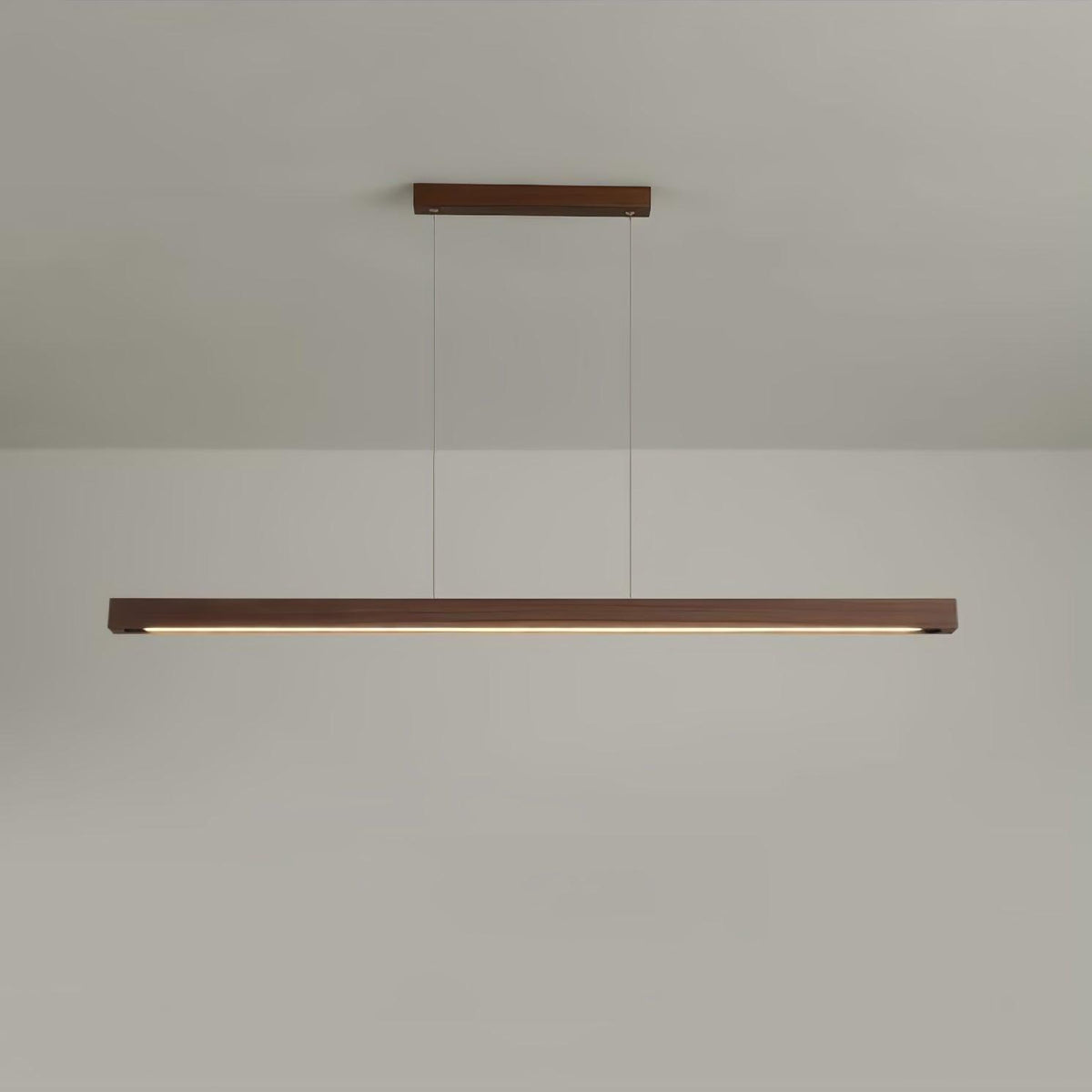 Linear Wooden Pendant Light ? 39.4″ x H 59″ / Dia 100cm x H 150cm (Power: 19W) / Walnut / Warm Light Pendant light