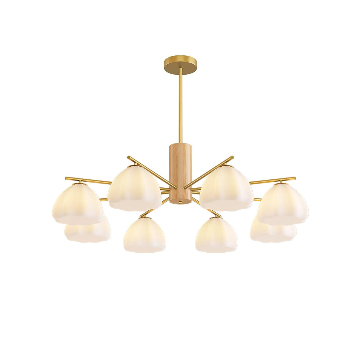 Little Clouds Chandelier 8 Lamps ∅ 34.6″ x H 21.3″ / Dia 88cm x H 54cm / Gold & White glass Chandelier