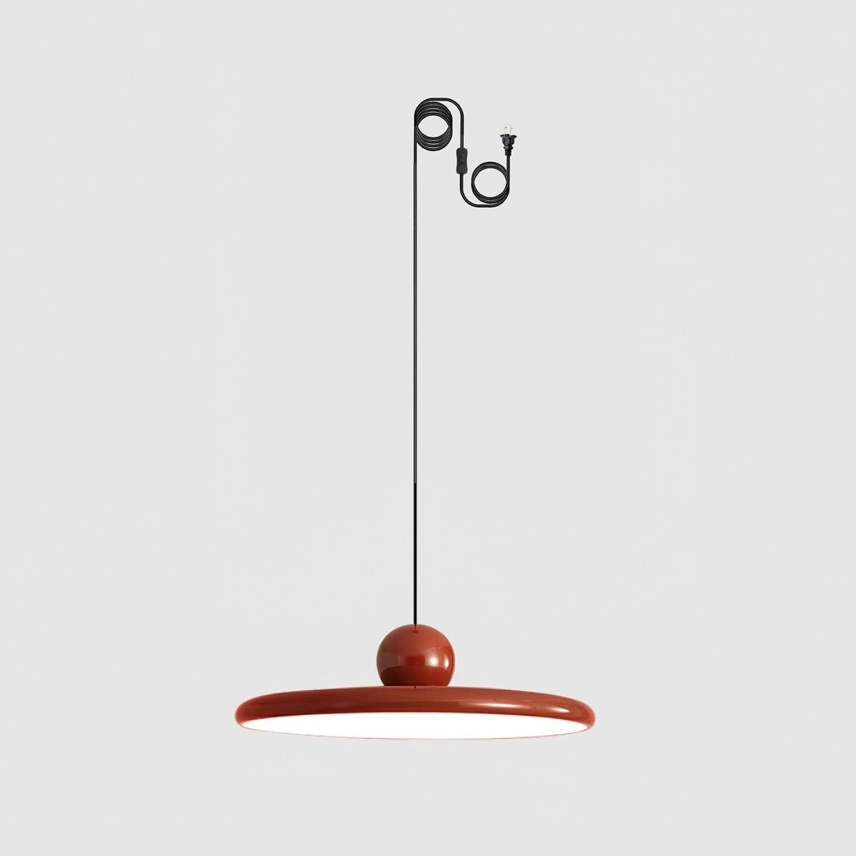 Lola Pendant Swag Light ? 11.8″ X H 4.7″/ Dia 30cm X H 12cm (Power: ~28W) (2 hooks) / Red & Red Warm Light / US Plug