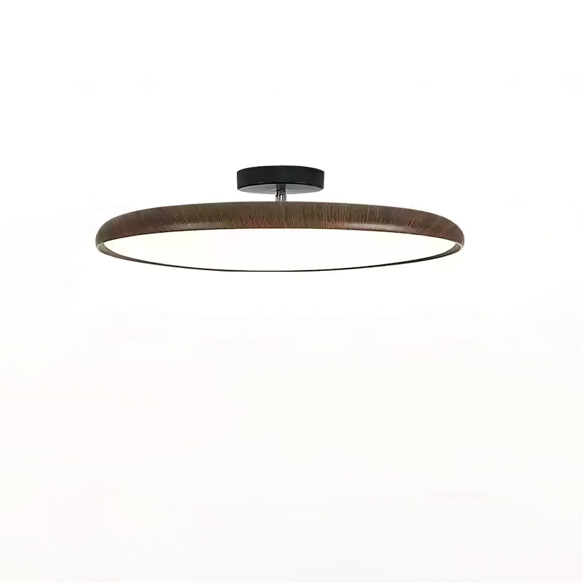 Lola Wood Grain Adjustable Ceiling Lamp ? 15.7″ x H 5.3″ / Water Transfer Printing Walnut Wood Grain / Triac Dimmable