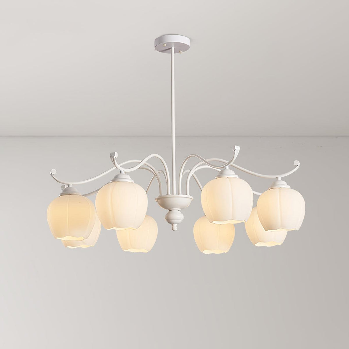 Lomance Lily Chandelier 8 heads ? 32.2″ x H 26″/ Dia 82cm x H 66cm / White Chandelier