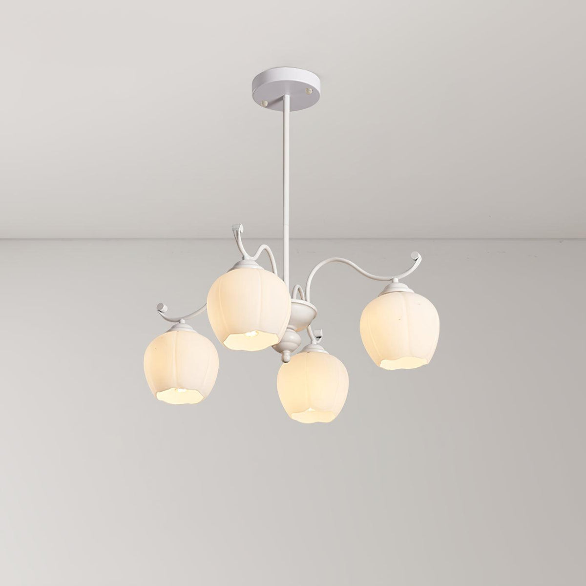 Lomance Lily Chandelier 4 heads ? 22.4″ x H 26″/ Dia 57cm x H 66cm / White Chandelier