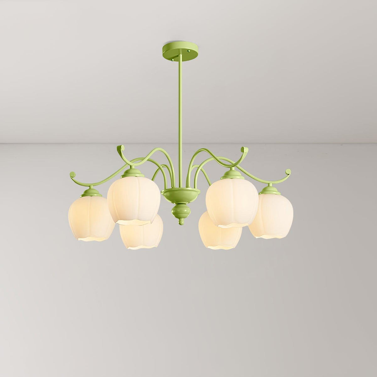 Lomance Lily Chandelier 6 heads ? 26.7″ x H 26″/ Dia 68cm x H 66cm / Green Chandelier