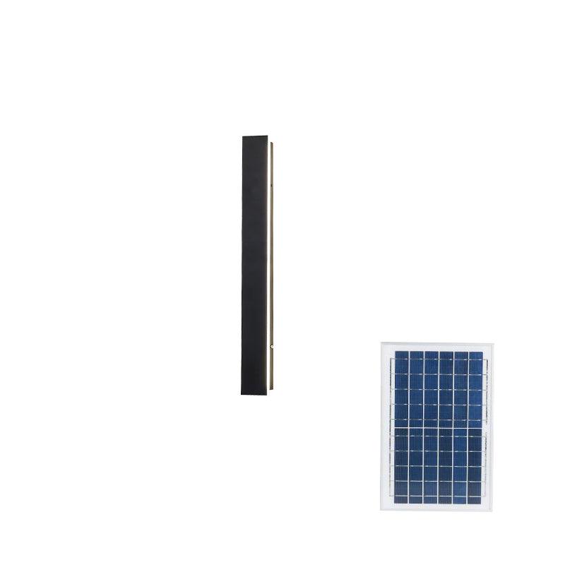 Long Strip Solar Outdoor Sconce ∅ 2″ x H 23.6″ / Dia 5cm x H 60cm / Black / Warm Light Wall lamp