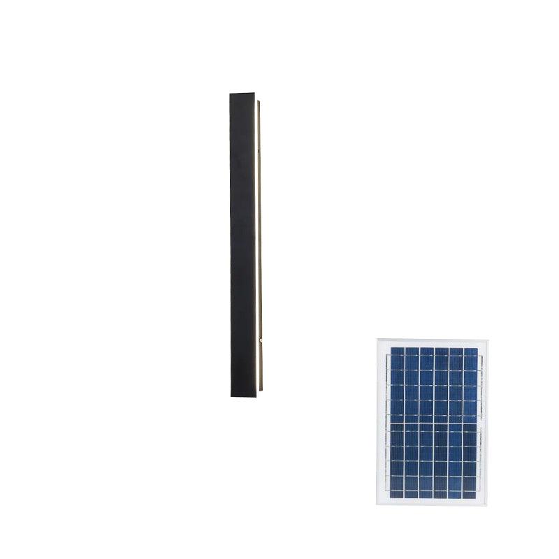 Long Strip Solar Outdoor Sconce ∅ 2″ x H 31.5″ / Dia 5cm x H 80cm / Black / Warm Light Wall lamp