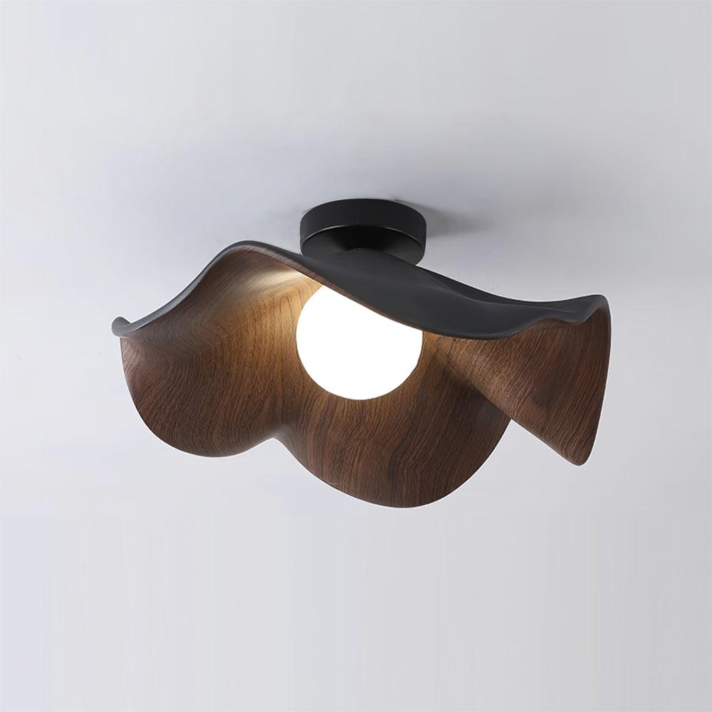 Lotus Leaf Ceiling Lamp ? 15.7″ x H 6.3″ / Dia 40cm x H 16cm / Black & Walnut color Ceiling lamp