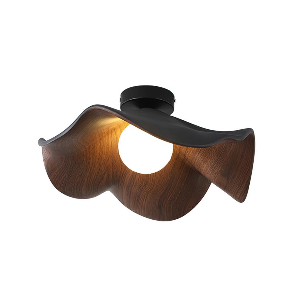 Lotus Leaf Ceiling Lamp ? 11″ x H 3.9″ / Dia 28cm x H 10cm / Black & Walnut color Ceiling lamp