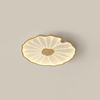 Lotus Leaf Acrylic Ceiling Lamp ? 11.8″ x H 1.6″ / Dia 30cm x H 4cm / Hydrographic Nature Wood Grain Finish / Warm