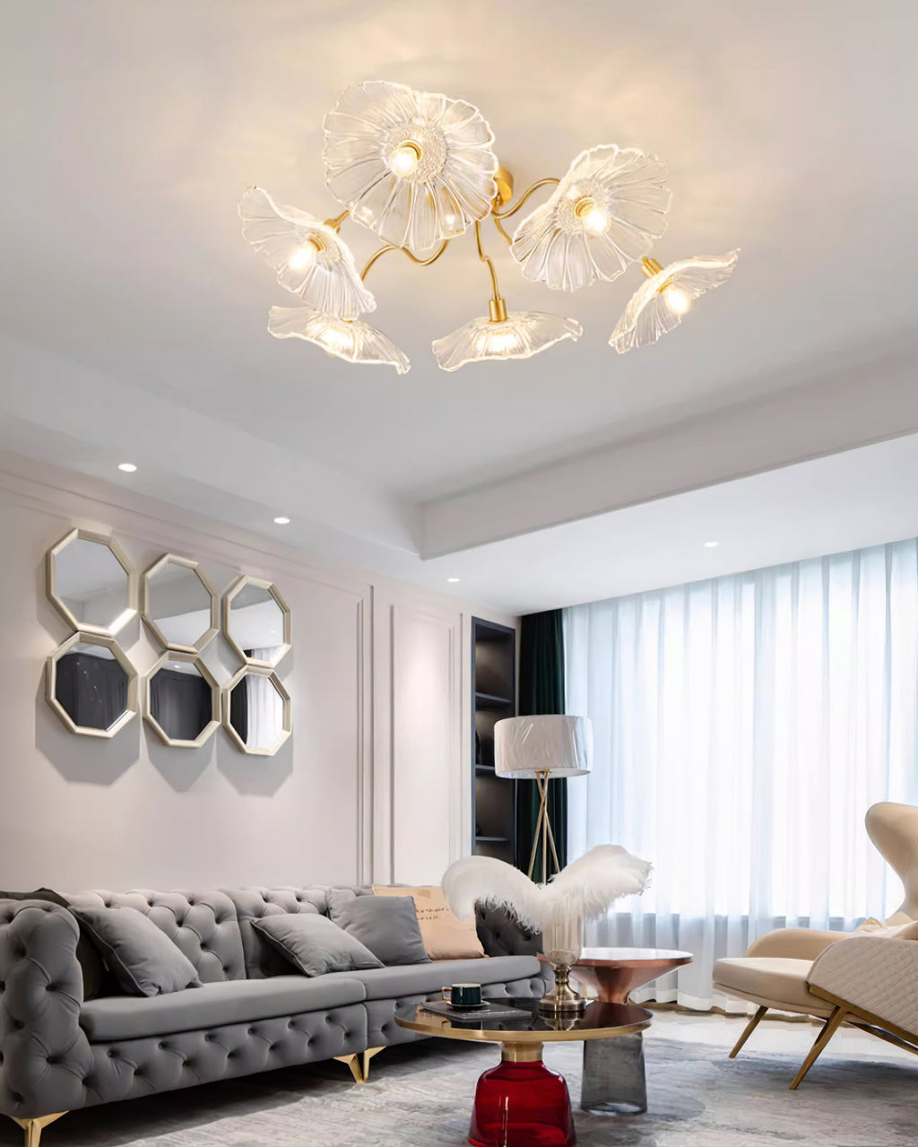 Lotus Leaf Glass Ceiling Lamp Ceiling lamp